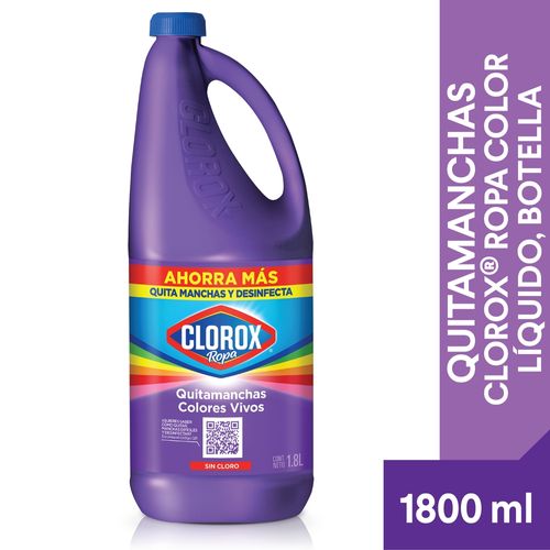 Quitamanchas Clorox, Ropa Color Líquido Botella - 1800ml