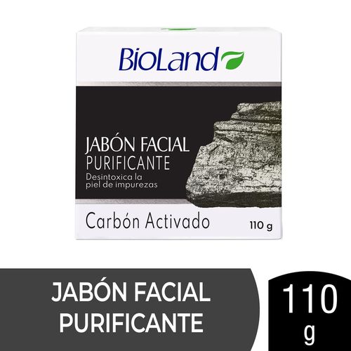 Jabón Bioland facial carbón activo - 110 g