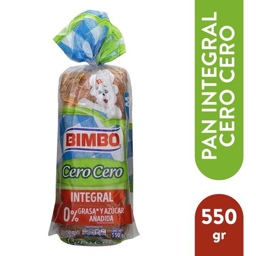 Pan Bimbo Integral Cero -550gr