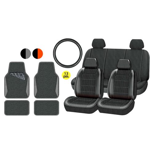 Set Cobertor 13 Pzas Gris Auto Drive