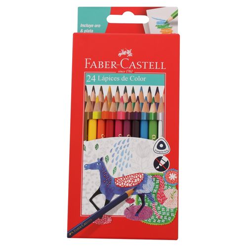 Lapiz Color Faber Hexag Caj 24 Colores