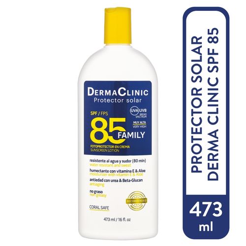 Protector solar Derma Clinic familiar FPS 85 - 473 ml