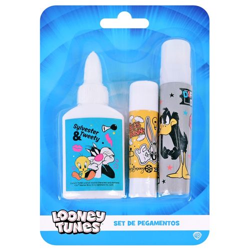 Set Looney Tunes de pegamentos - 3 pzas