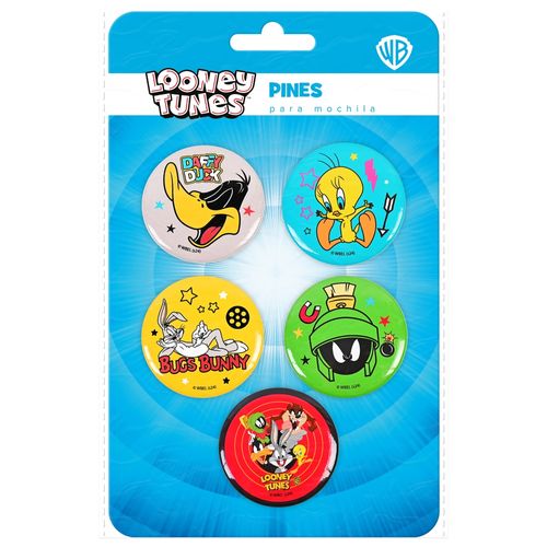 Pines Looney Tunes para mochila - 5 pzas