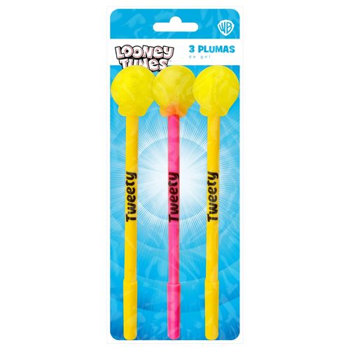 Plumas Looney Tunes de gel - 3 pzas
