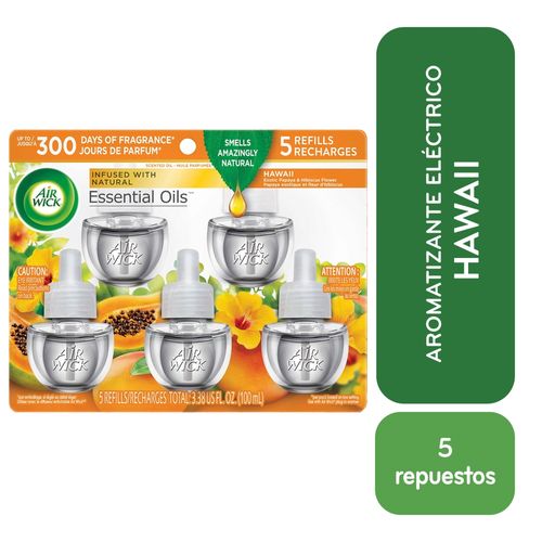 5 Pack Aromatizante Airwick Repuesto Electrico Hawaiian