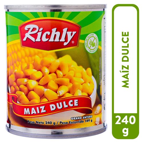 Maíz Richly Dulce Entero En Lata - 240 g