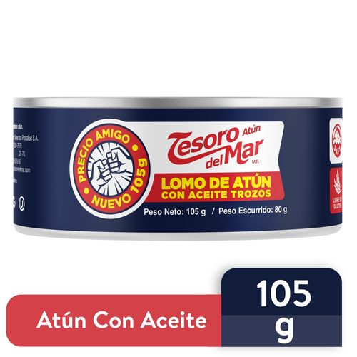 Atun Lomo Trozos Tesoro del Mar en aceite de soya -105g