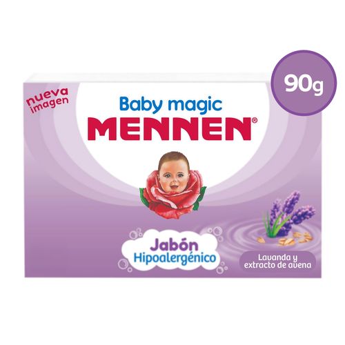 Jabón Corporal para Bebe Mennen, Baby Magic Lavanda y Extracto Avena -90 g
