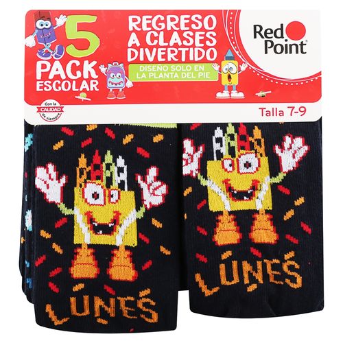 Calcetin Nino Escolar 0962 5P 7 9 Azul