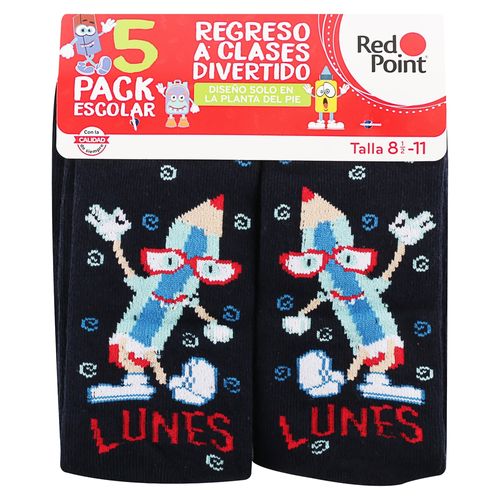 Calcetin Nino Escolar 0962 5P 8 5 Azul