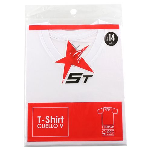 Tshirt St Cuello V Bca T 14 Anos Ref301