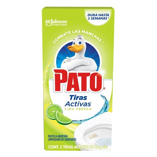 Tiras Activas Pato® Lima Fresca, Pastillas Adhesivas Para Sanitario - 3Uds