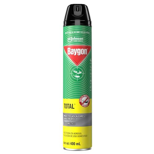 Insecticida en Aerosol Baygon Total Mata Insectos Voladores y Rastreros 400 ml
