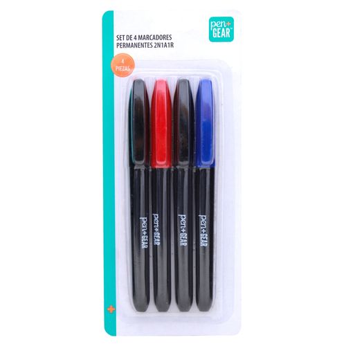 Marcadores Pen Gear permanentes Set - 4 pzas