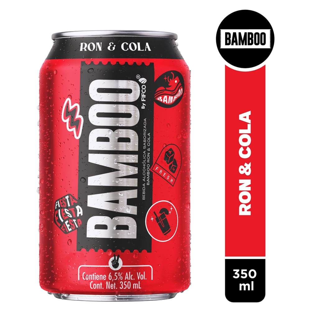 Bamboo Bebida Alcohólica Saborizada Ron Cola 350 ml