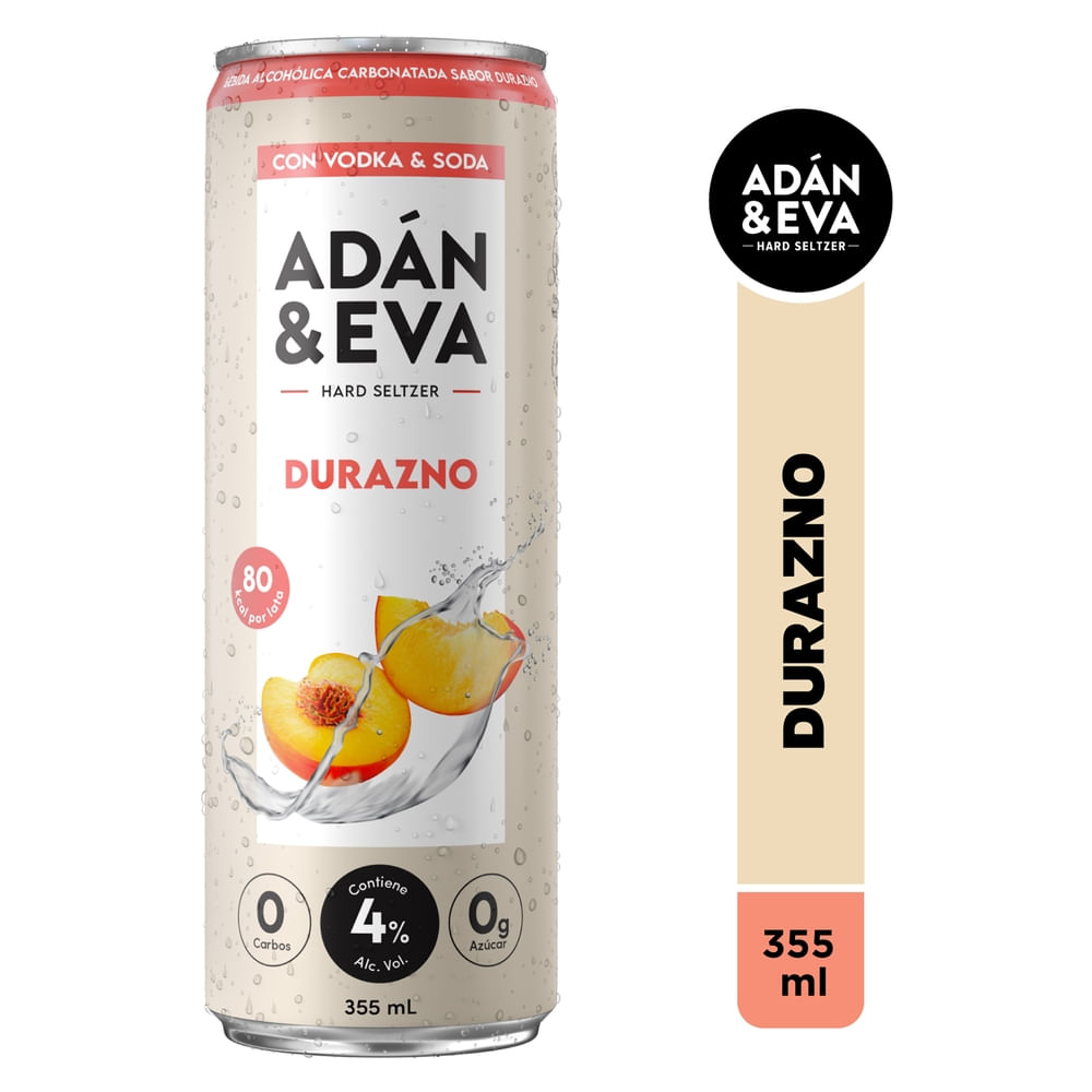 Adan Y Eva Bebida Sabor A Durazno Rosa Con Vodka 355 ml