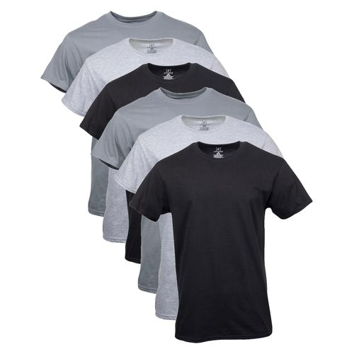 6 Pack Camiseta  George  clásica gris 100% Algodón Cuello redondo talla L