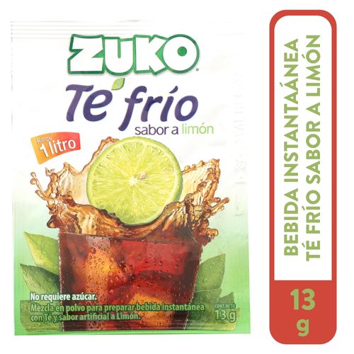 Bebida En Polvo Zuko Te Frio Limon 13gr