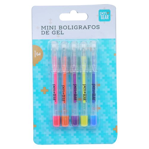 Mini Lápiceros Gel Pen + Gear - 5Piezas