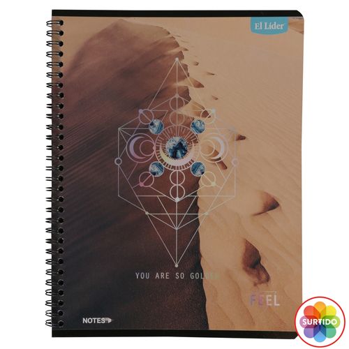 Cuaderno El Líder con espiral diseños surtidos - 80 hojas