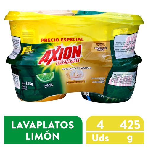 Lavaplatos Axion, Limón y Avena 4 Pack -1700 gr