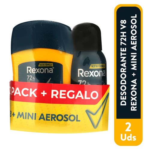 2pack Desod Rexona V8 Barra Mas Mini