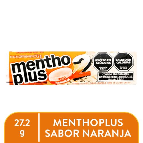 Dulces Arcor Menthoplus Duo Naranja- 28 g