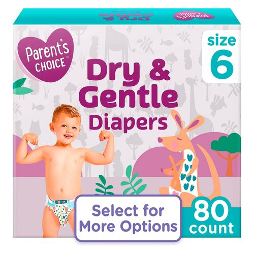 Pañales Parent's Choice Dry and Gentle T6 - 80 Unidades