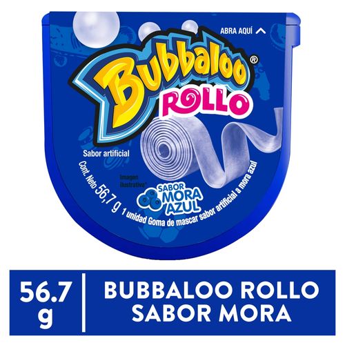 Chicle Bubbaloo Rollo Sabor Mora Azul - 56.7 g