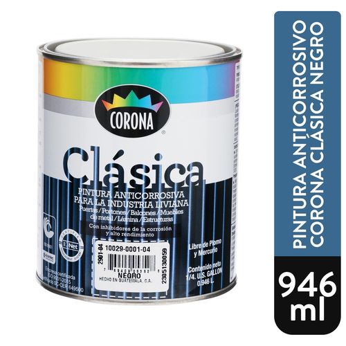 Pintura anticorrosiva Corona clásica negro - 946 ml