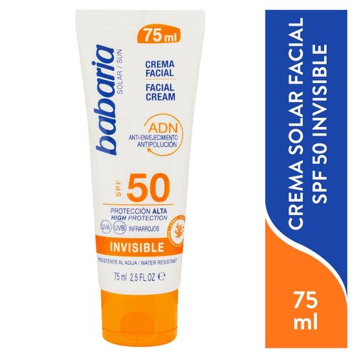 Protector solar facial Babaria invisble FPS 50 - 75 ml
