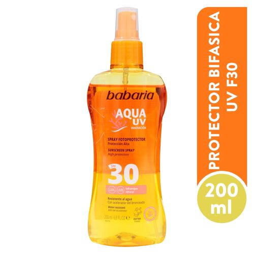 Protector solar bifasica Babaria aqua UV FPS 30 - 200 ml