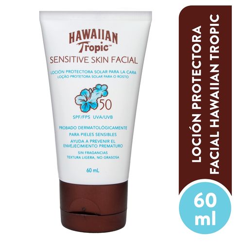 Protector solar facial Hawaiian Tropic sensitive skin FPS 50 - 60 ml