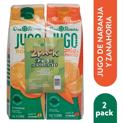 Jugo Dos Pinos Naranja y Zanahoria 2 Pack 2000 ml