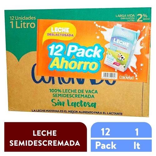 Leche Coronado Deslactosada 12 Pack - 946 ml