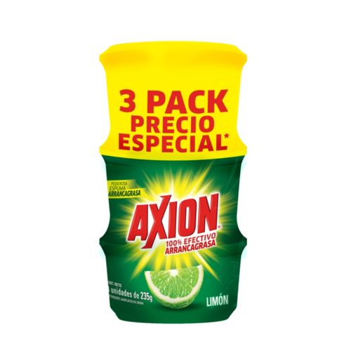 Lavaplatos Axion arrancagrasa en pasta aroma limón 3 pack - 235 g