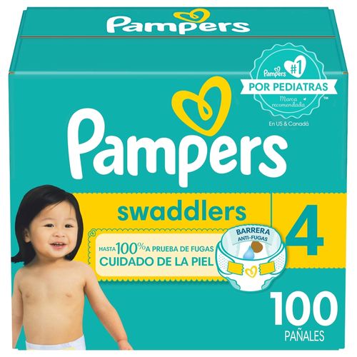 Pañales Pampers Swaddlers Talla 4 de 10 a 17 kg - 100 Uds