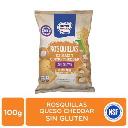 Rosquillas Nutrisnacks Maíz Y Queso Cheddar, Libre De Gluten - 100 g