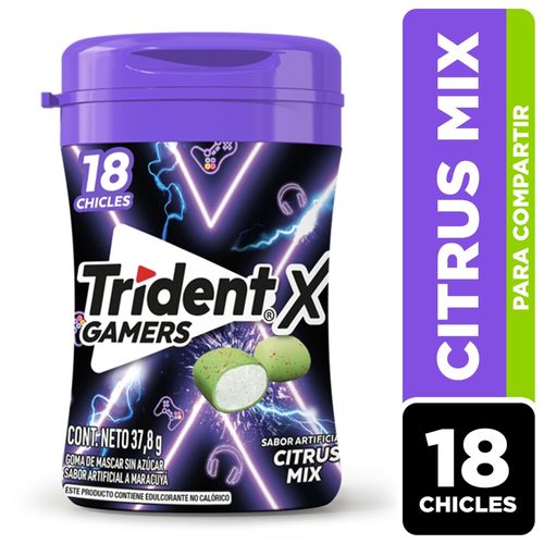 Chicle Trident Botella Sin Azúcar Sabor Citrus Mix 18 Uds - 37.8g