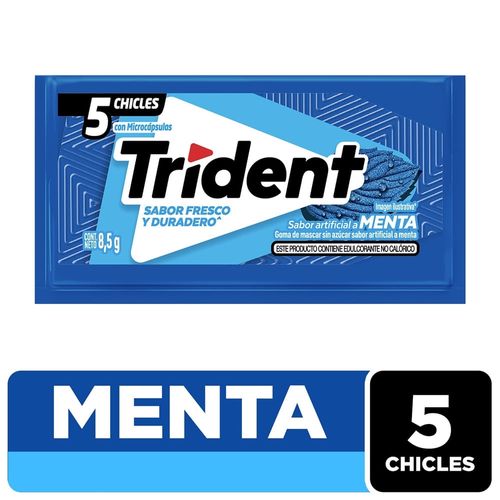 Goma Mascar Trident Slab 5S Sabor Menta -8.5g