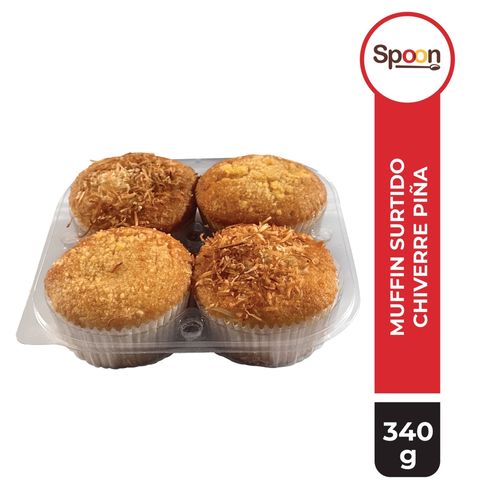 Muffins Spoon Surtidos Chiverre y Piña 4 Pack - 340 g