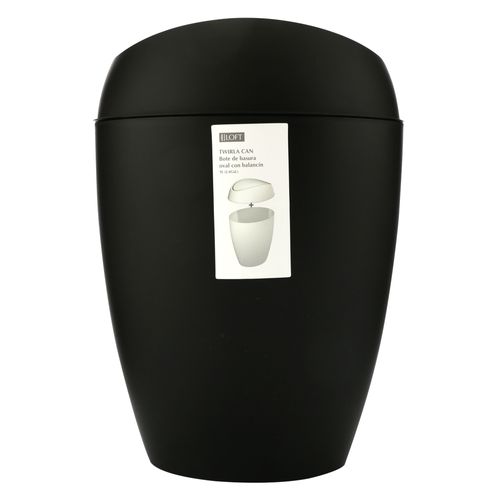 Basurero Mainstays Plástico Uloft color negro -9 L