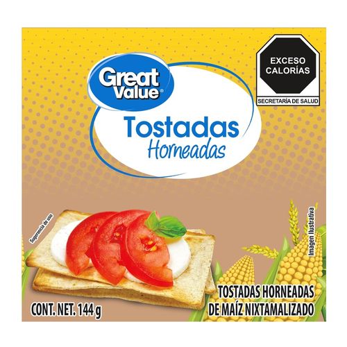 Tostadas de maiz Great Value ligeritas horneadas - 144 g