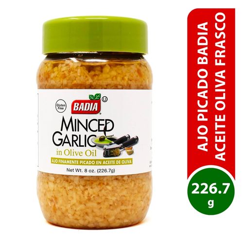 Ajo picado Badia en aceite de oliva y libre de gluten - 226.7 g