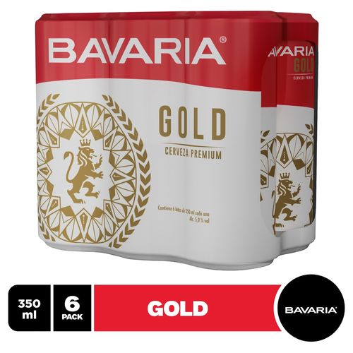 6 Pack Cerveza Bavaria Gold Sleek Lata - 350ml