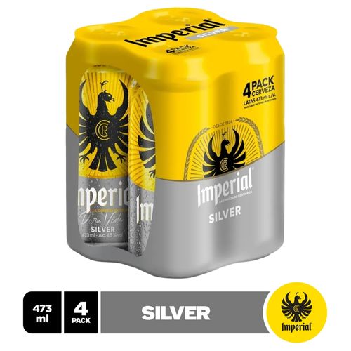 Cerveza Imperial Silver Lata 4Pack - 473 ml c/u