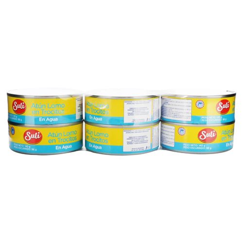 Atún Suli Trocitos En Agua 6 PACK - 840 g