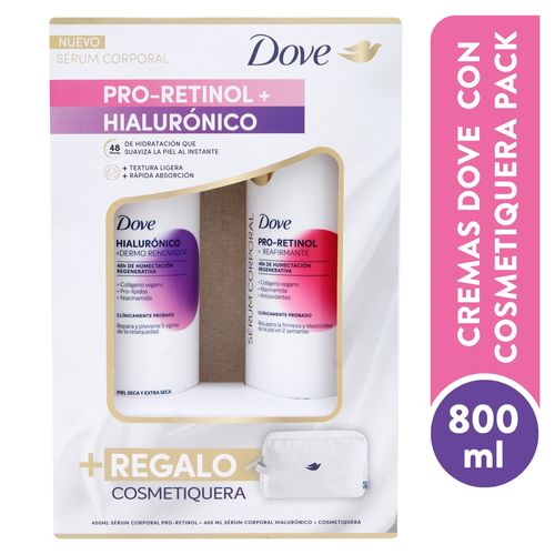 Cremas Dove con cosmetiquera pack - 800 ml