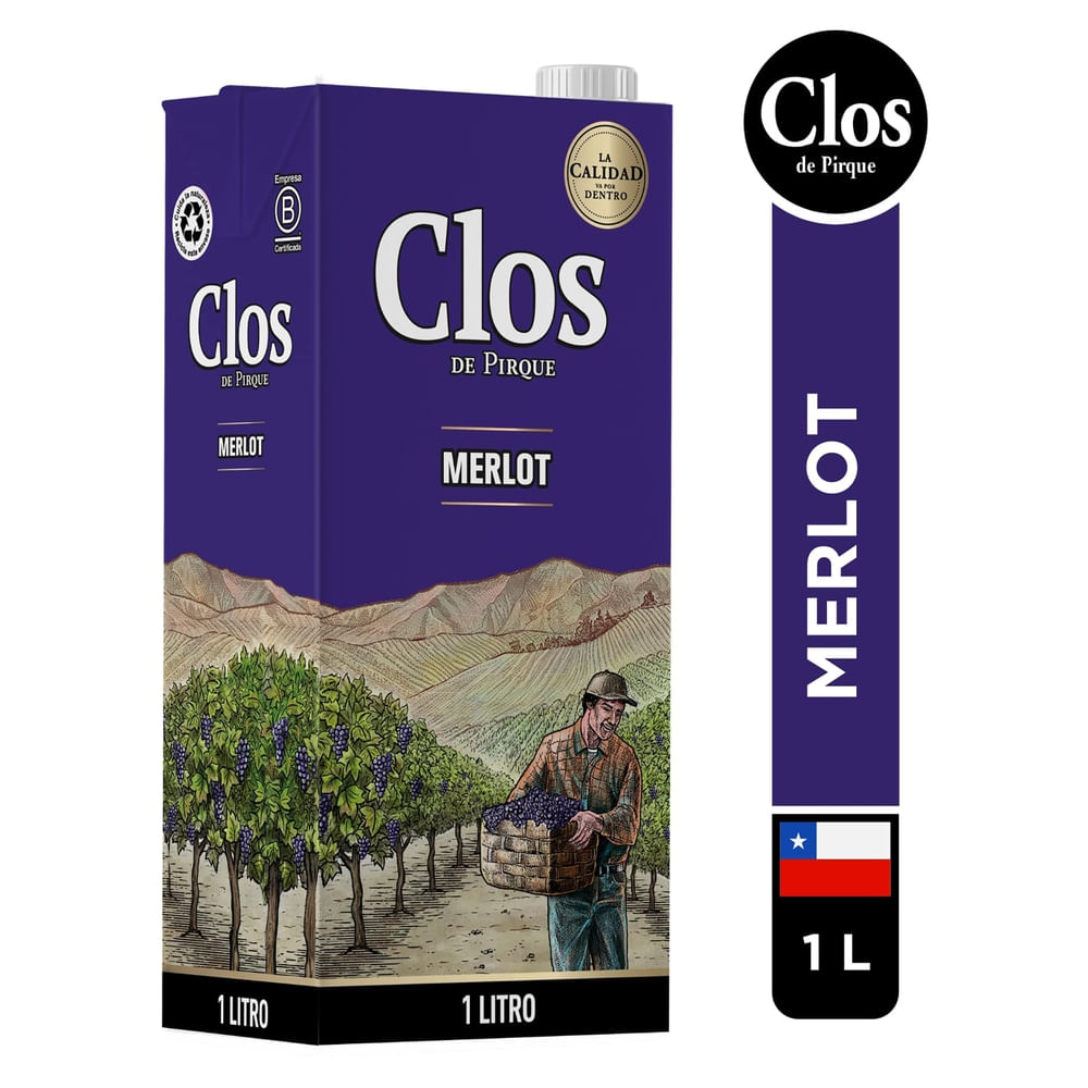 Clos De Pirque Vino Tinto Merlot 1 L